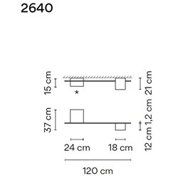 Vibia Structural 2X Extended 120 ceiling lamp