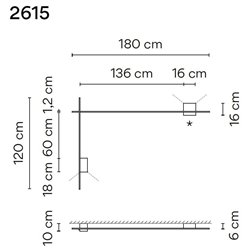 Vibia Structural 2X Extended 180X120 wall lamp