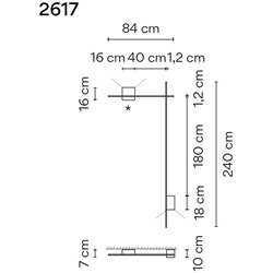 Vibia Structural 2X Extended 84X240 wall lamp