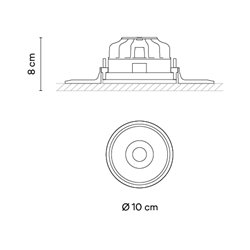 Vibia Circle Trimless Wide Ø 10 cm - 3336 lugar empotrado
