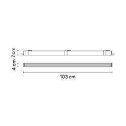 Vibia Line Trim 103 x 4 cm Flat Diffuser - 3535 lámpara de techo