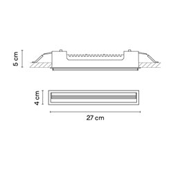 Vibia Line Wall Washer Trim 27 x 4 cm - 3575 lámpara de techo
