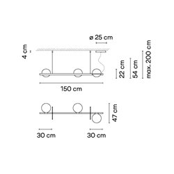 Vibia Palma 6x LED 150 cm - 3735 lámpara de suspensión