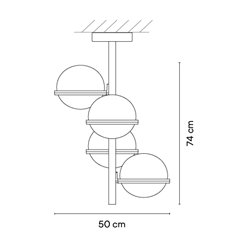 Vibia Palma 8x LED 50 x 74 cm - 3764 lámpara de techo