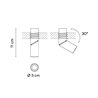Vibia Bind solo Spotlight Ø 3 cm x 11 cm Medium - 6624 lugar empotrado