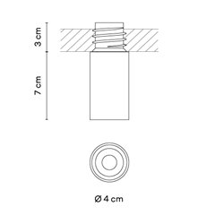 Vibia Bind solo Downlight Ø 4 cm x 7 cm Wide - 6668 lugar empotrado