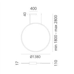 Artemide Discovery Vertical 140 TW suspended lamp