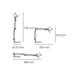 Artemide Tolomeo Micro Led Body lamp + Base