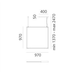 Artemide Discovery Space Square White Violet Integralis suspension lamp