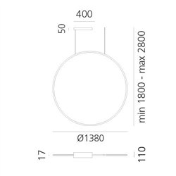 Artemide Discovery Vertical 140 White Violet Integralis Suspension suspension lamp