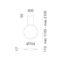 Artemide Discovery Vertical 70 White Violet Integralis Suspension suspension lamp