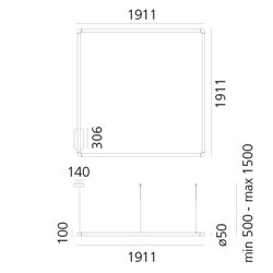 Artemide Alphabet Of Light Square 180 suspension lamp