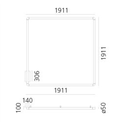 Artemide Alphabet Of Light Square 180 Wall/Ceiling Ceiling lamp / Wall lamp