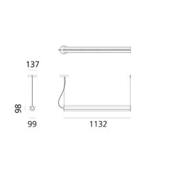 Artemide Dreispitz - 2 Diffused + 1 Controlled Emission - 120 - Horizontal  lámpara de suspensión