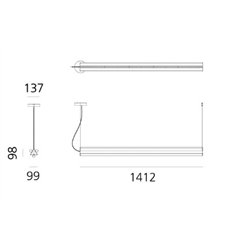 Artemide Dreispitz - 2 Diffused + 1 Controlled Emission - 150 - Horizontal  lámpara de suspensión