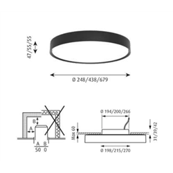 Louis Poulsen Lp Slim Round Semi Recessed ⌀680 Lámpara De Techo