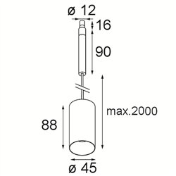 Modular Minude 45 suspension jack LED lámpara de suspensión - Negro - Outlet