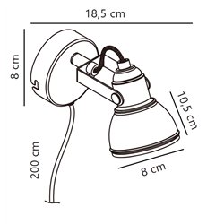 Nordlux Aslak 8 lámpara de pared