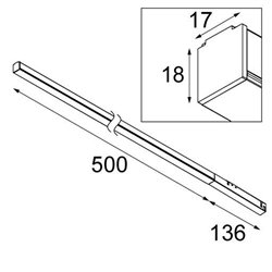 Modular Pista track 48V LED linear GI (500mm) 