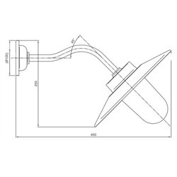 Tekna NAUTIC QUAY LIGHT 45° lámpara de pared