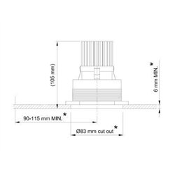 Tekna FLATSPOT 1 - TRIM XICATO lugar empotrado