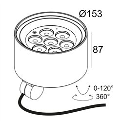 Delta Light FRAX MB POLE SUPERSPOT lámpara de pared