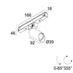 Delta Light M20/M26H - Spy 39 Wallwash iluminación de la pista