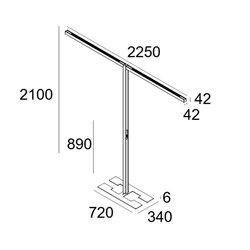 Delta Light INFORM 40 SQ F2 H PDS DOWN-UP Lámpara de piso