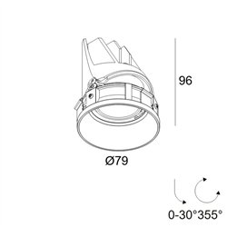 Delta Light ENTERO RD-S TRIMLESS HE Lámpara de techo