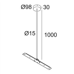 Delta Light CENTRAL ROD SUSPENSION 65 1m lámpara de suspensión