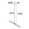 Delta Light CENTRAL ROD SUSPENSION 65 1m lámpara de suspensión