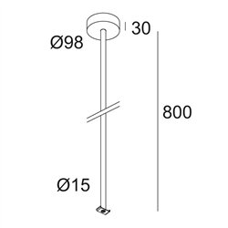 Delta Light OAO - ROD SUSPENSION 0,8m lámpara de suspensión