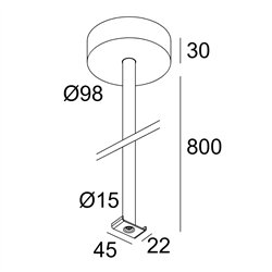 Delta Light SLM - ROD SUSPENSION 0,8m + CONNECTION