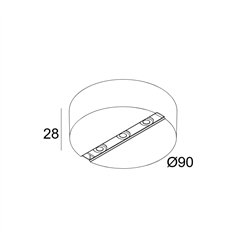 Delta Light CEILING BASE 3 x PLUG-IN 48V