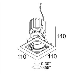 Delta Light iMAX II SQUARE ADJUSTABLE MP Foco empotrado