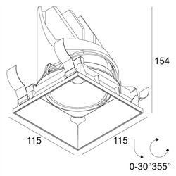 Delta Light ENTERO SQ-L TRIMLESS TW 96518 Foco empotrado