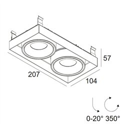 Delta Light MINIGRID IN TRIMLESS 2 Foco empotrado
