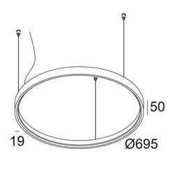 Delta Light SUPERLOOP HC 70 SBL lámpara de suspensión