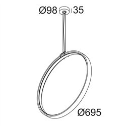 Delta Light SUPERLOOP VC 70 SBL lámpara de suspensión