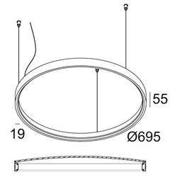Delta Light SUPERLOOP PLUS HC 70 SBL lámpara de suspensión