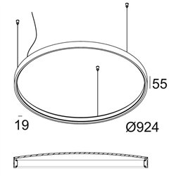 Delta Light SUPERLOOP PLUS HC 90 SBL lámpara de suspensión