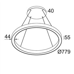 Delta Light SUPER-OH! SLIM 80 CS SBL DOWN lámpara de suspensión