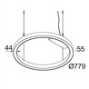 Delta Light SUPER-OH! SLIM 80 C SBL DOWN-UP lámpara de suspensión