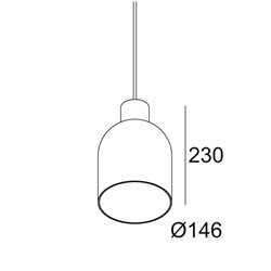 Delta Light MANTELLO GLASS L1523 E27 AMBER lámpara de suspensión