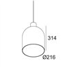 Delta Light MANTELLO GLASS L2231 E27 AMBER lámpara de suspensión