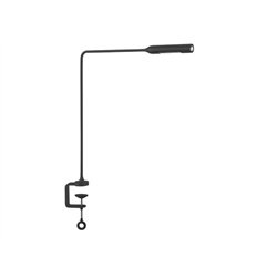 Lámpara de mesa Lumina Flo Clamp con cabezal ajustable, regulador de 2 pasos y fijación con pinza.