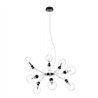 Lámpara de suspensión Lumina Matrix Otto con ocho lámparas individuales, regulable y compatible con bombillas E27.