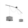 Lámpara de suspensión Lumina Moove Doppia Body como estructura base para 2 lámparas, regulable y compatible con bombillas E27.