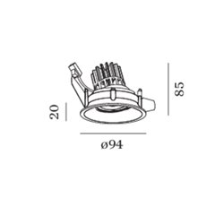 Wever & Ducré Deep Adjust 1.0 LED resortes de alambre Foco empotrado