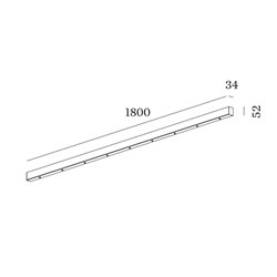 Wever & Ducré Susp Multiple Ceiling Base 2.9 Linear